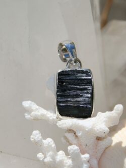 Black Beauty, Black Tourmaline silver pendant