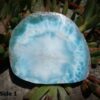 This is Beautiful Larimar Plate – A Stone of Serenity and TranquilityLarimar - Polished slice We looooooove it!