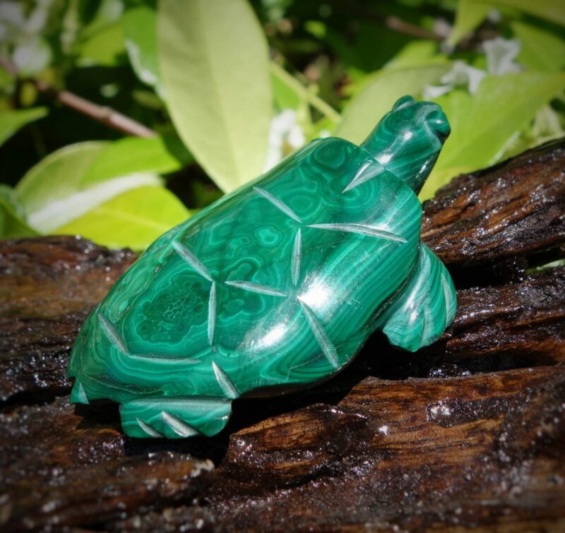 Turtle, a malachite carving.