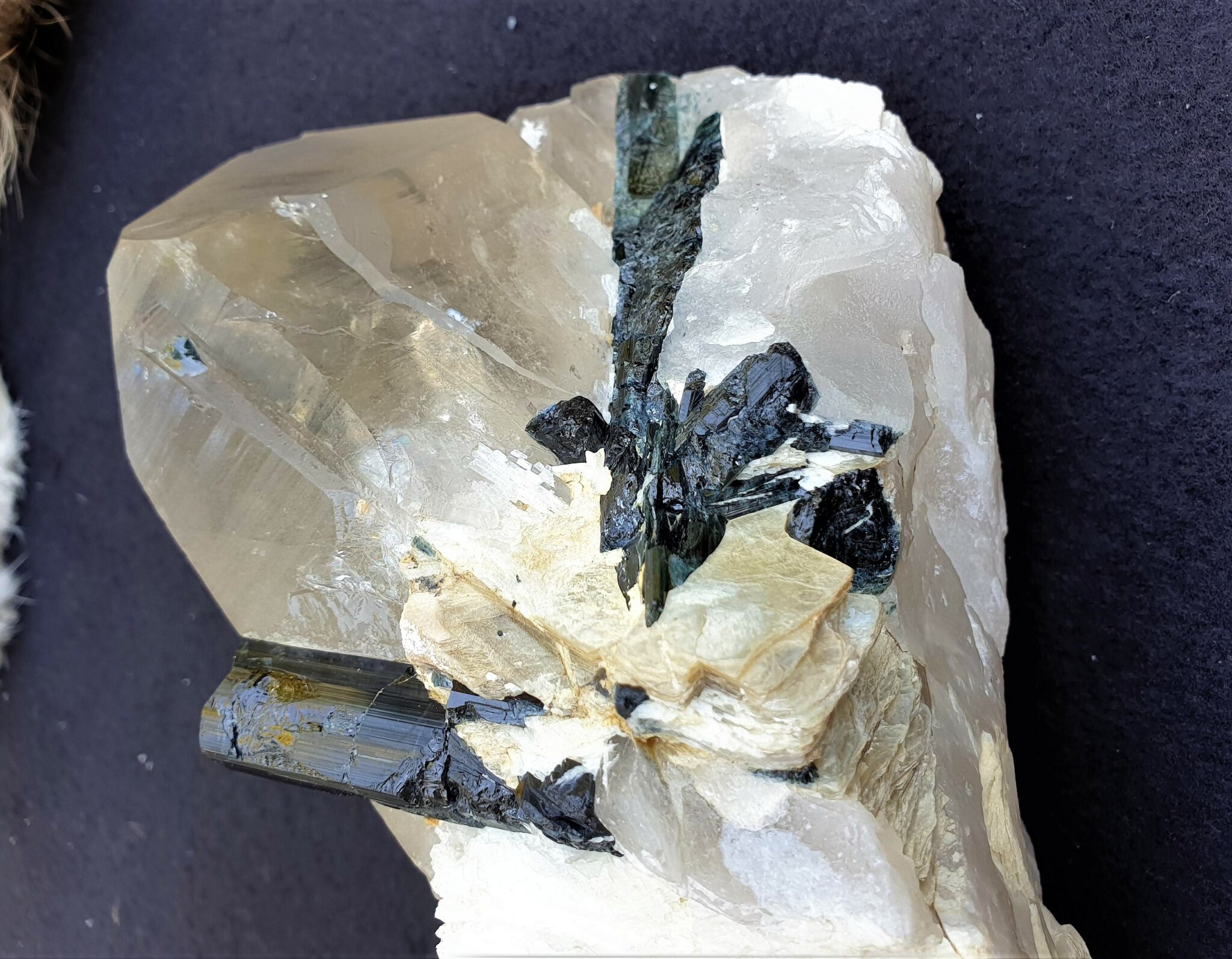 Clear Quartz with Green and Black Tourmaline Specimen • The Crystal Cave