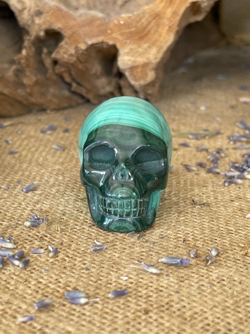 Malachite skull