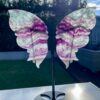 Rainbow Fluorite Butterfly with Wings on Stand