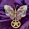 Mexican Agate Butterfly with Wings on Stand