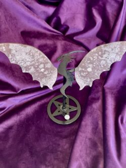 Pink Amethyst Dragon with Wings on Stand