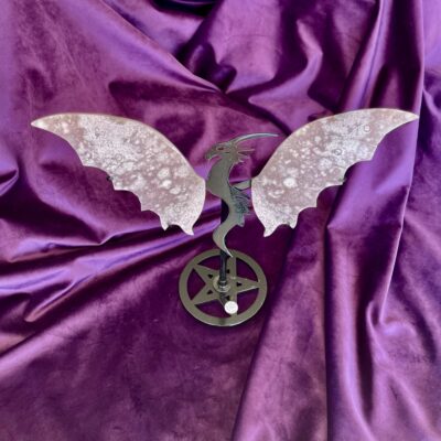 Pink Amethyst Dragon with Wings on Stand