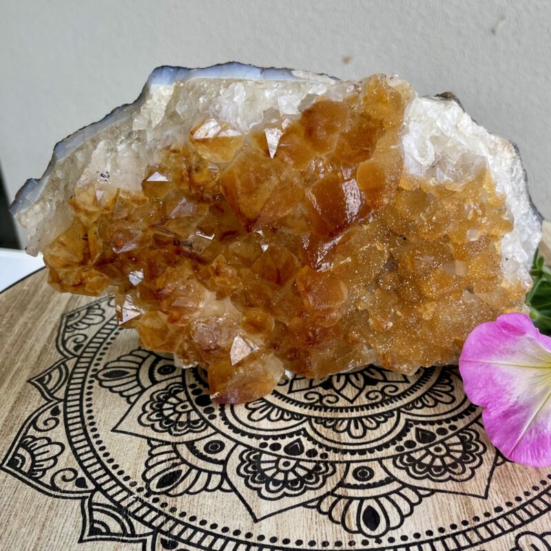 This is a Beautiful Citrine Crystal Slab, 1.98kg. Perfect in your home or office to attract abundance. thecrystalcave.com.au