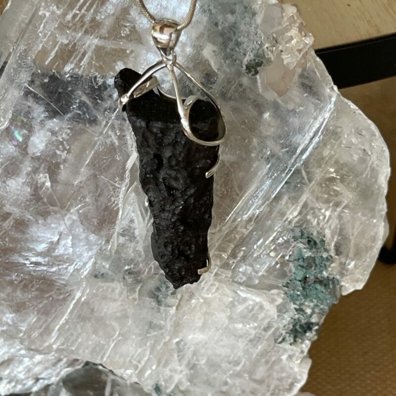 beautiful tektite pendant set in silver thecrystalcave.com.au
