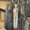 This is a Colombian Lemurian 'Blade of Light' pendant set in 925 silver. Water clear they are high vibrational stones, clarity and joy. thecrystalcave.com.au