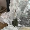 this is magnificent moldavite with herkimer diamond silver pendant thecrystalcave.com.au