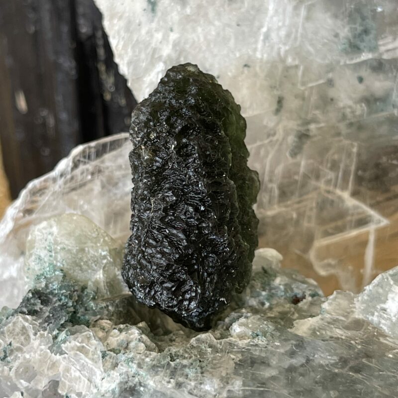 This is a piece of raw beautiful Moldavite from the Czech republic.