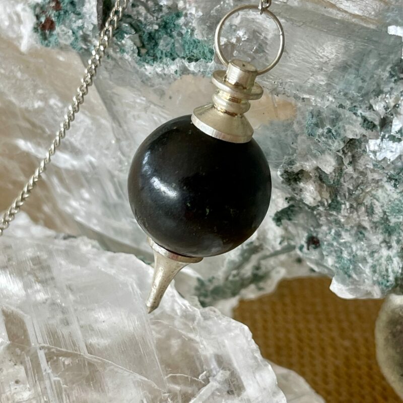 black tourmaline natural ball pendulum thecrystalcave.com.au