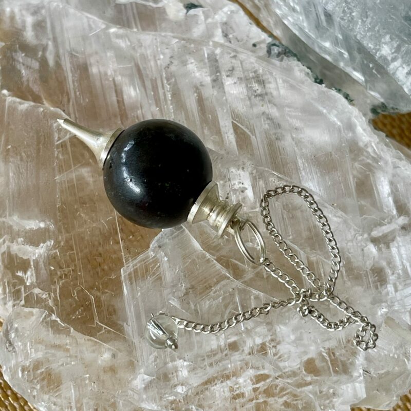 black tourmaline natural ball pendulum thecrystalcave.com.au