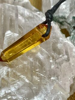 This is beautiufl Golden Siberian Double Terminated pendant thecrystalcave.com.au