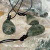 nice one of moss agate tear shaped necklace