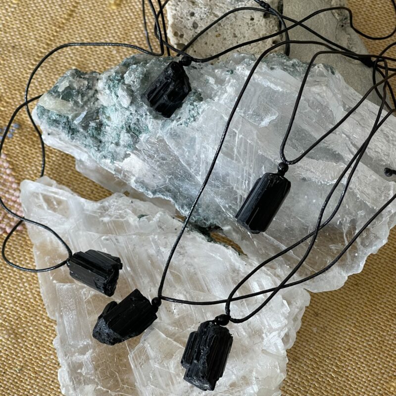 This is a Black Tourmaline pendant-a powerful protector. Used for eons by Magicians and Shaman to protect from negative Spirits and Demons. thecrystalcave.com.au