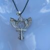 This is beautiful sterling silver heart start sacred geometry with ruby accent ankh