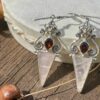 These are Rose quartz Garnet and Tantric Star Earings