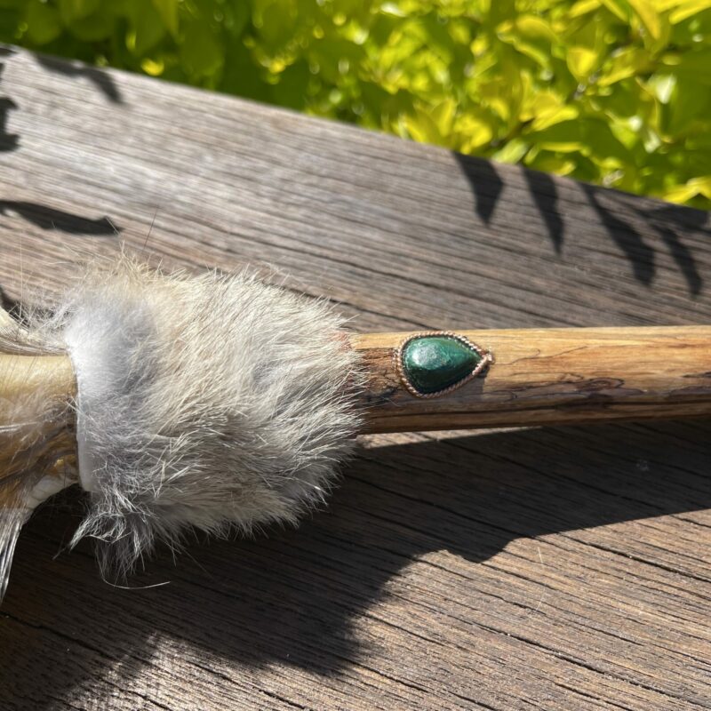 This is Handcrafted Shamanic Malachite Rattle 