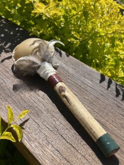 This is Handcrafted Shamanic Peacock Ore Rattle 