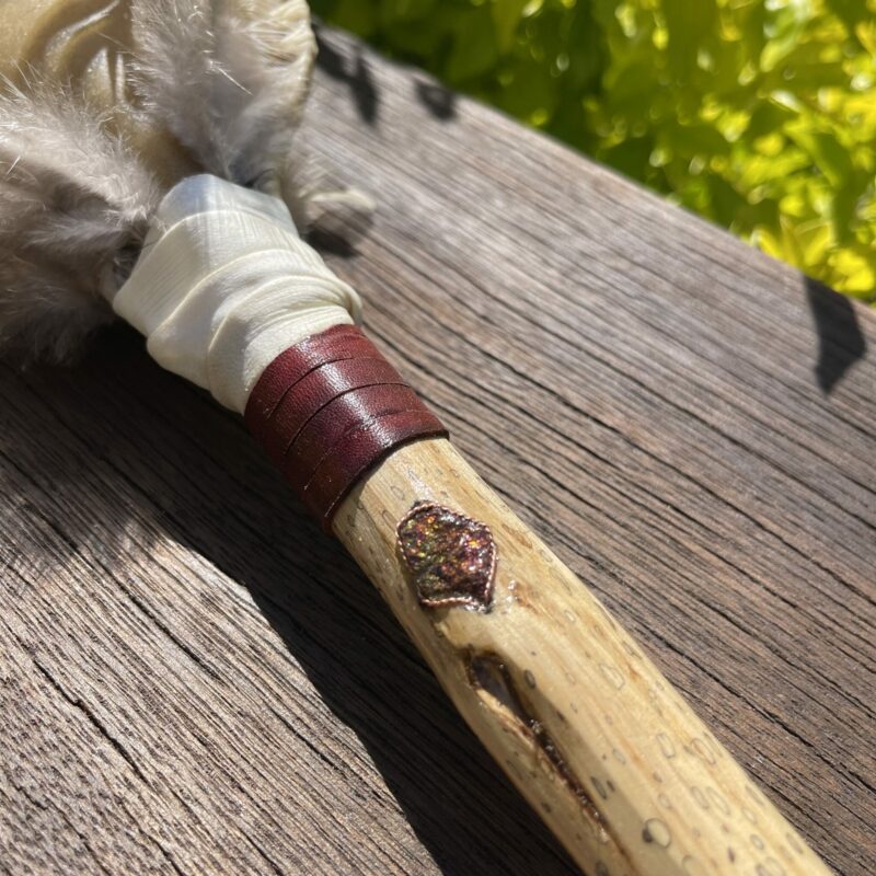 This is Handcrafted Shamanic Peacock Ore Rattle 