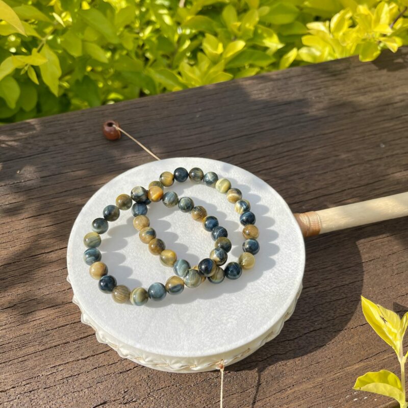 This is Blue Tiger Eye Bracelet of Calm and Focus