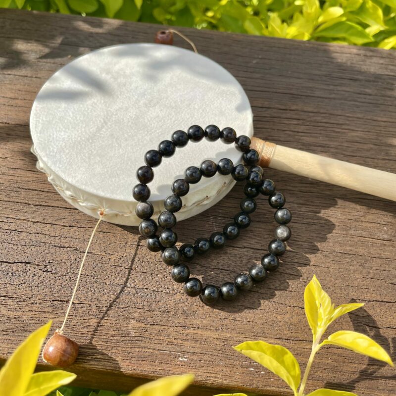 This is Silver Obsidian Bracelet of Protection and Insight