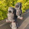 This is Beautiful Garnet Twin Owl Carving
