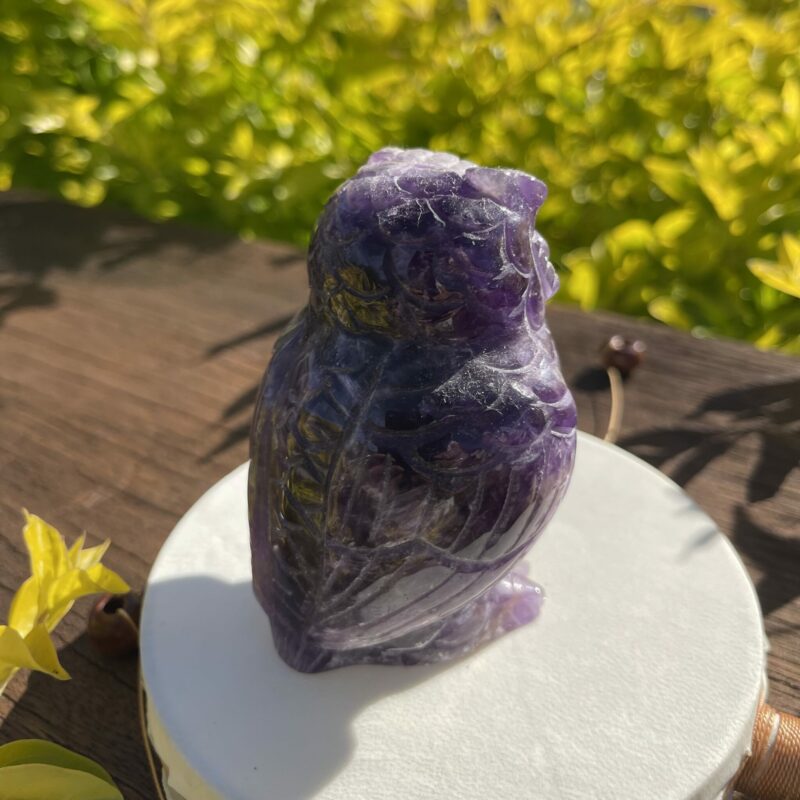 This is Beautiful Chevron Amethyst Owl Carving