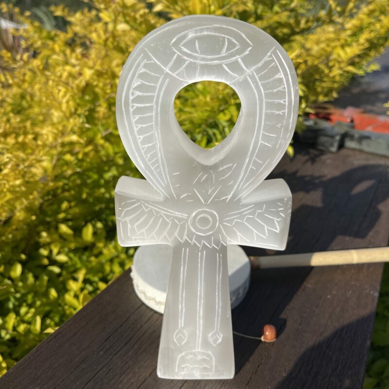 This is Selenite Ankh Illuminating the Path to Spiritual Growth 