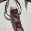 This isTalisman of Clear Empath with rohodocrosite, rose quartz, columbian lemurian blade of light quartz