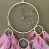 Pink Feathers with Blue Howlite Beads Dreamcatcher