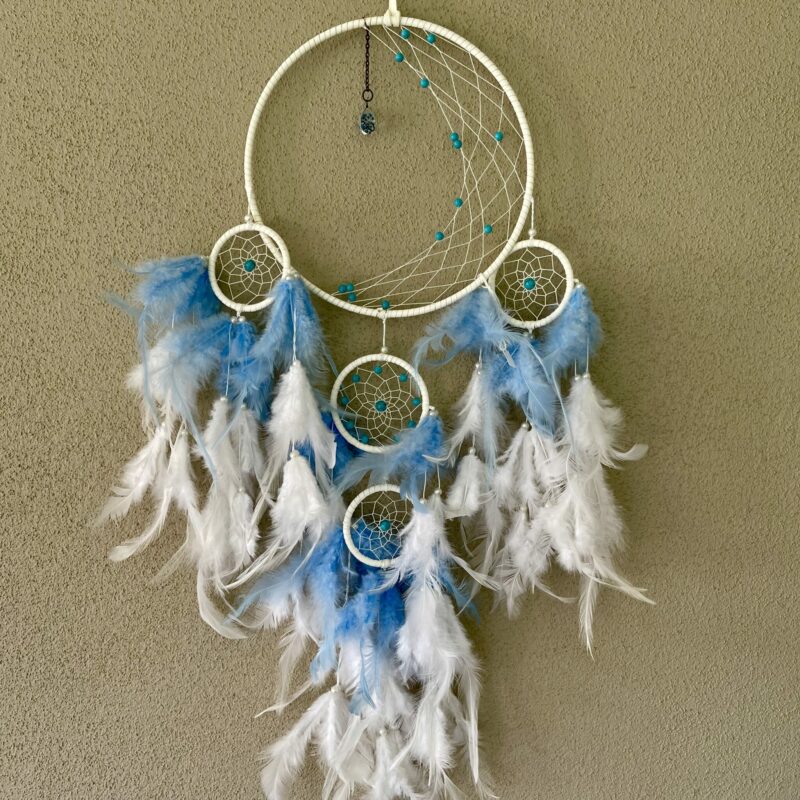 Feather and Howlite Blue Dreamcatcher