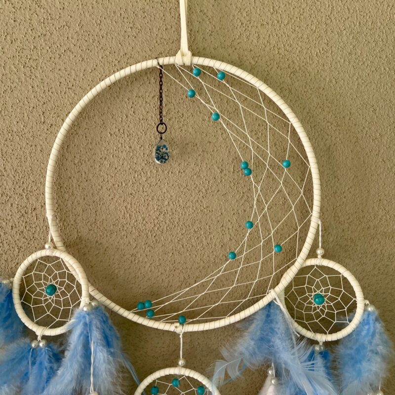 Feather and Howlite Blue Dreamcatcher