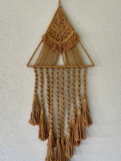 This is Brown Macrame Triangle Wall Hanging
