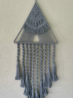 Silver Macrame Triangle Wall Hanging