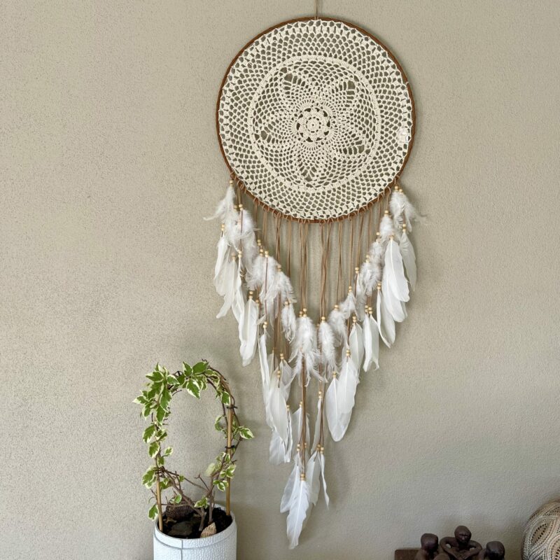 Beautiful Doily Feathers Dreamcatcher