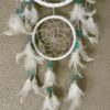 This is gorgeous white with light blue and clear beads dreamcatcher