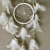 White with Blue and Wood Beads Dreamcatcher