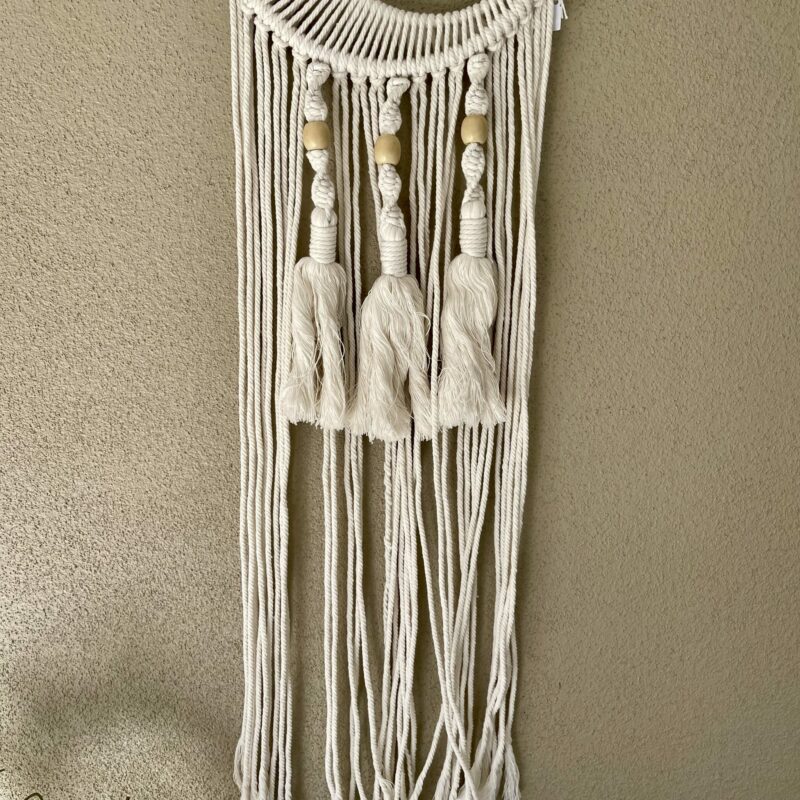 This is Crescent Moon Macrame Dream Catcher