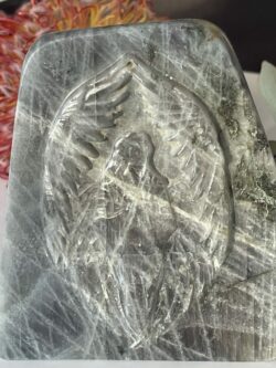 Silver Labradorite Winged Angel Carving