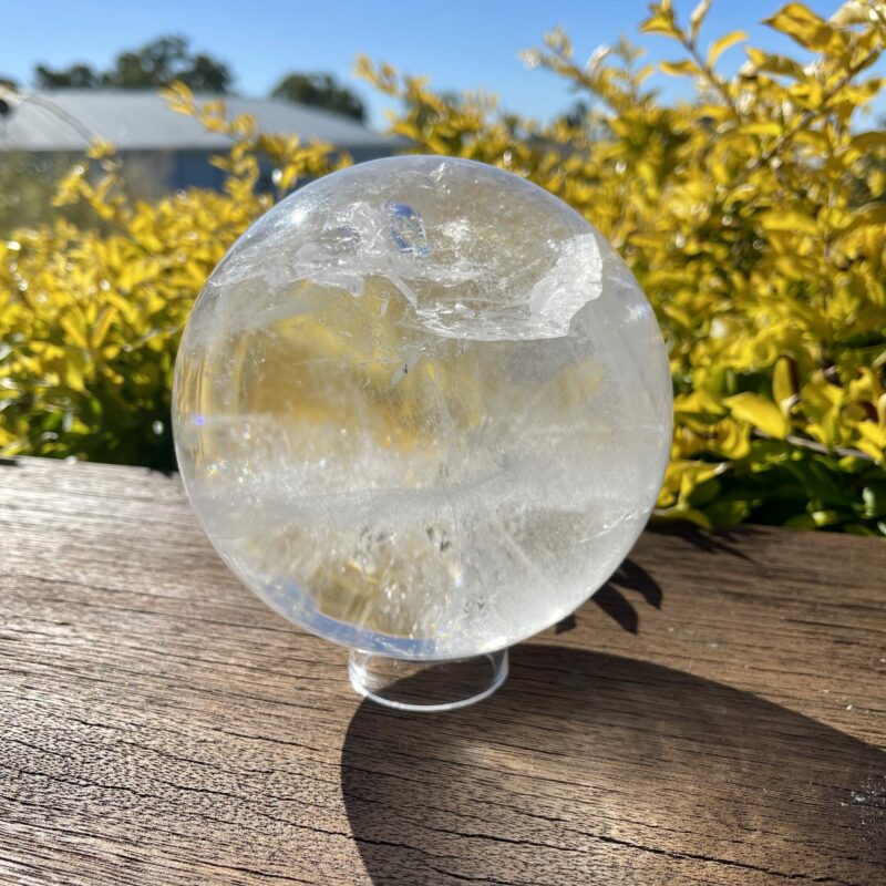 Clear Quartz XXL Sphere - A Majestic Rainbow Oracle