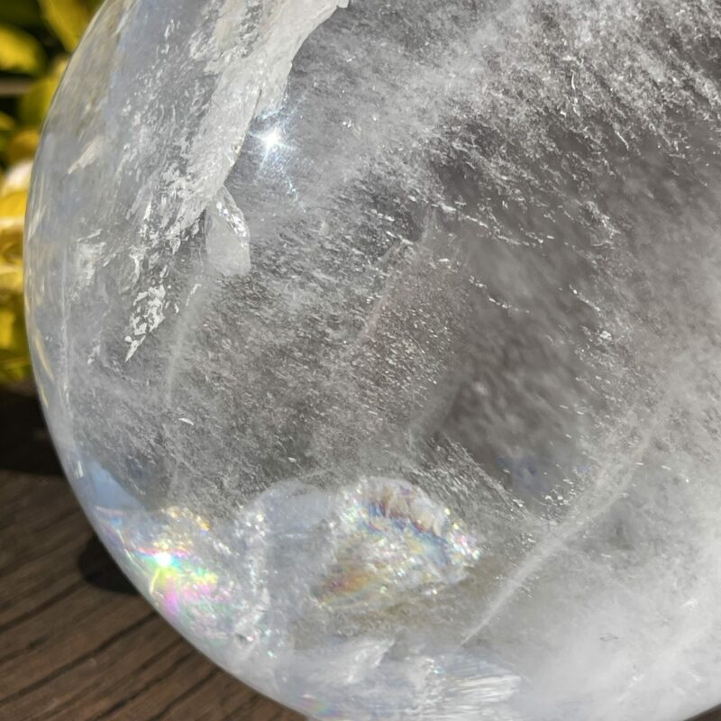 Clear Quartz XXL Sphere - A Majestic Rainbow Oracle