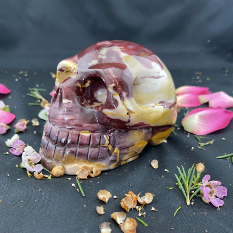 This is Mookaite XL Skull of Adventure