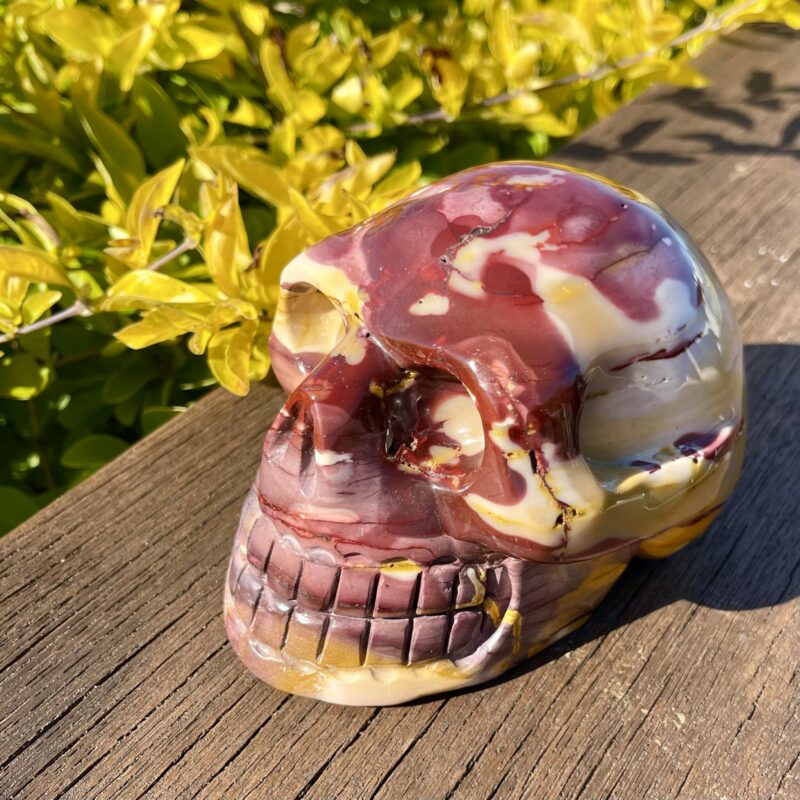 This is Mookaite XL Skull of Adventure