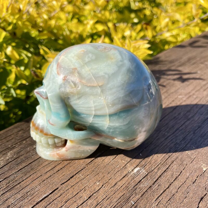 This is Large Blue Calcite Skull of Tranquility