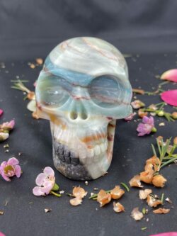 This is Large Blue Calcite Skull of Tranquility