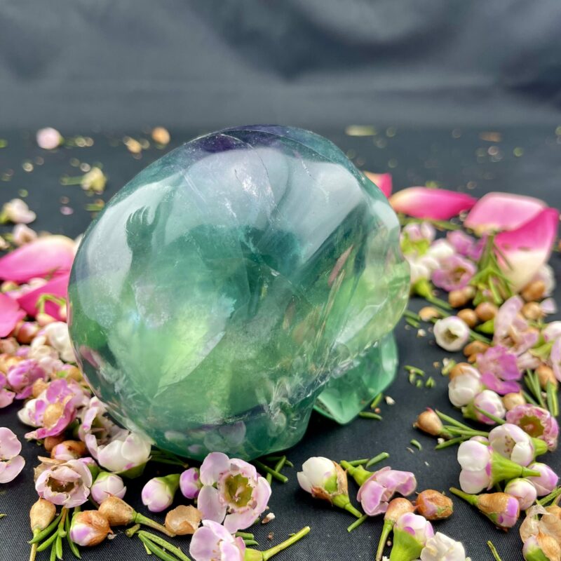 This is Gorgeous Large Rainbow Fluorite Skull