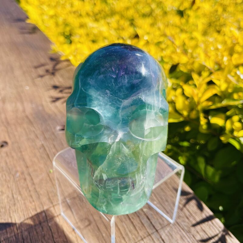 This is Gorgeous Large Rainbow Fluorite Skull