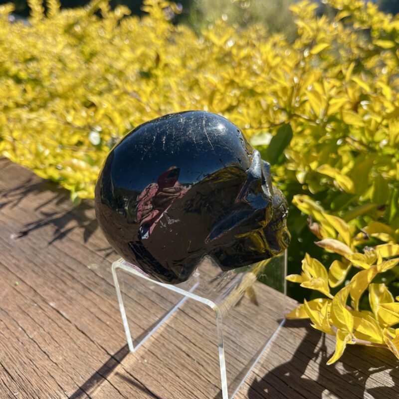 This is Large Black Tourmaline Skull of Protection