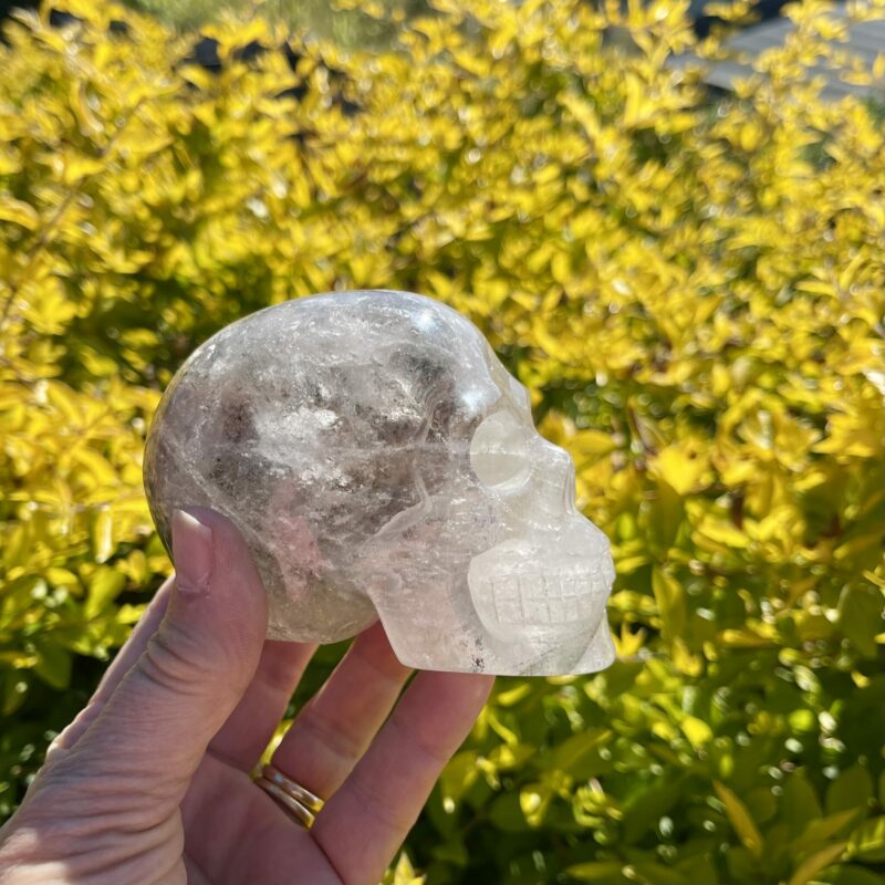 This is gorgeous garden quartz or lodolite skull of enchantment